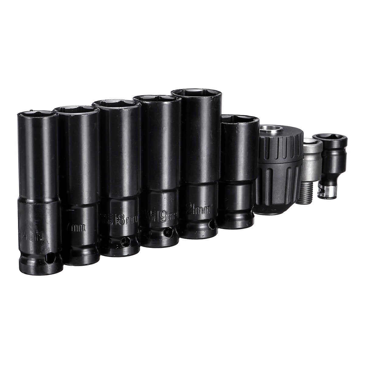 10pcs Electric Impact Socket Wrench Set 1/2 Inch Square Drive Metric Drill Chuck Adapter