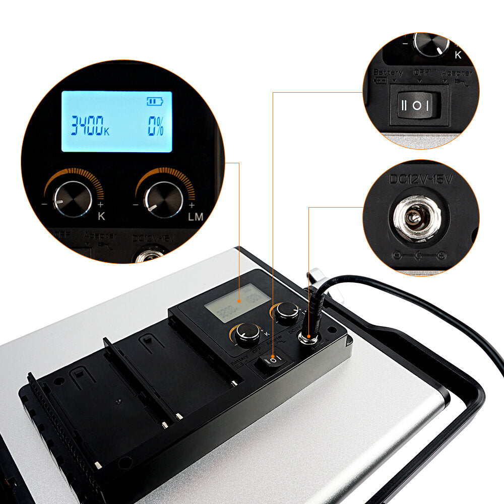 LED Video Light 2 Set Photographic Light with Tripod for Studio YouTube Video Shooting Photography