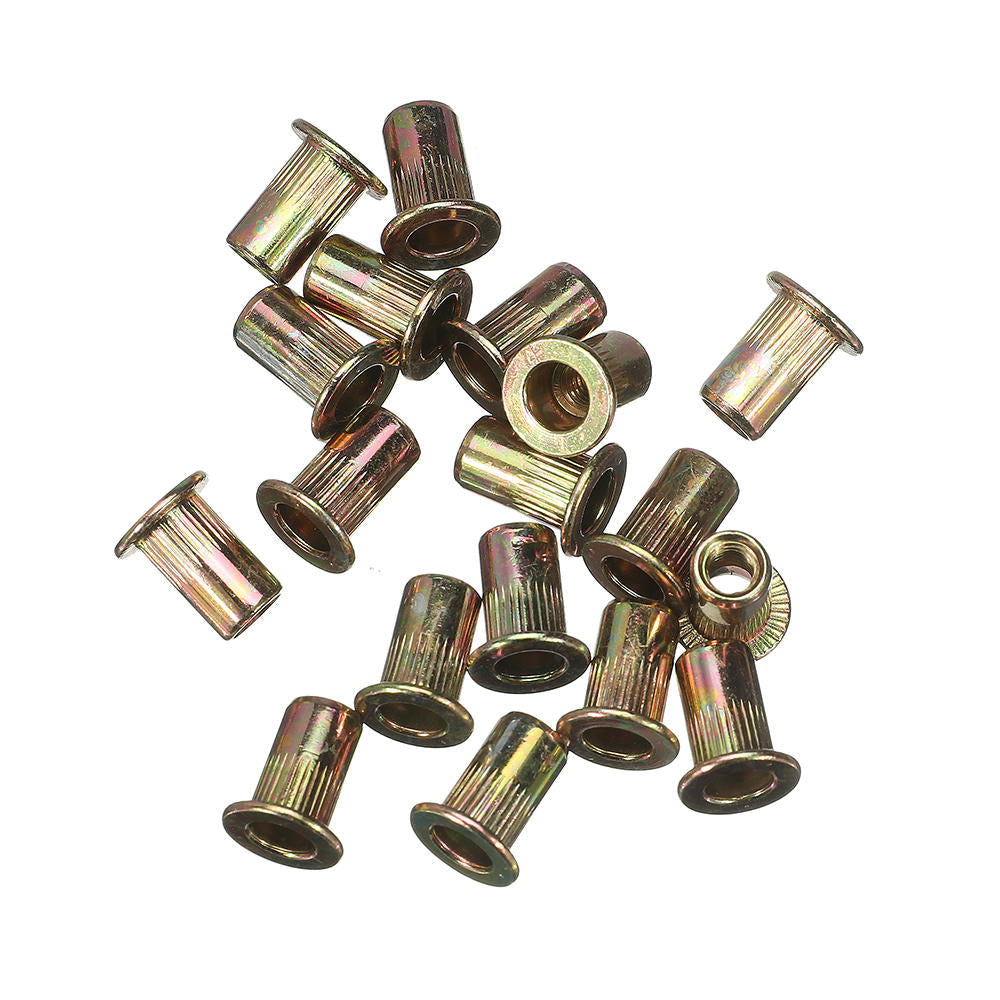 115Pcs Mixed Zinc Plated Rivet Nut Rivnuts Blindnuts Nutserts M4-M10 Nut Insert Rivet Assortment Kits