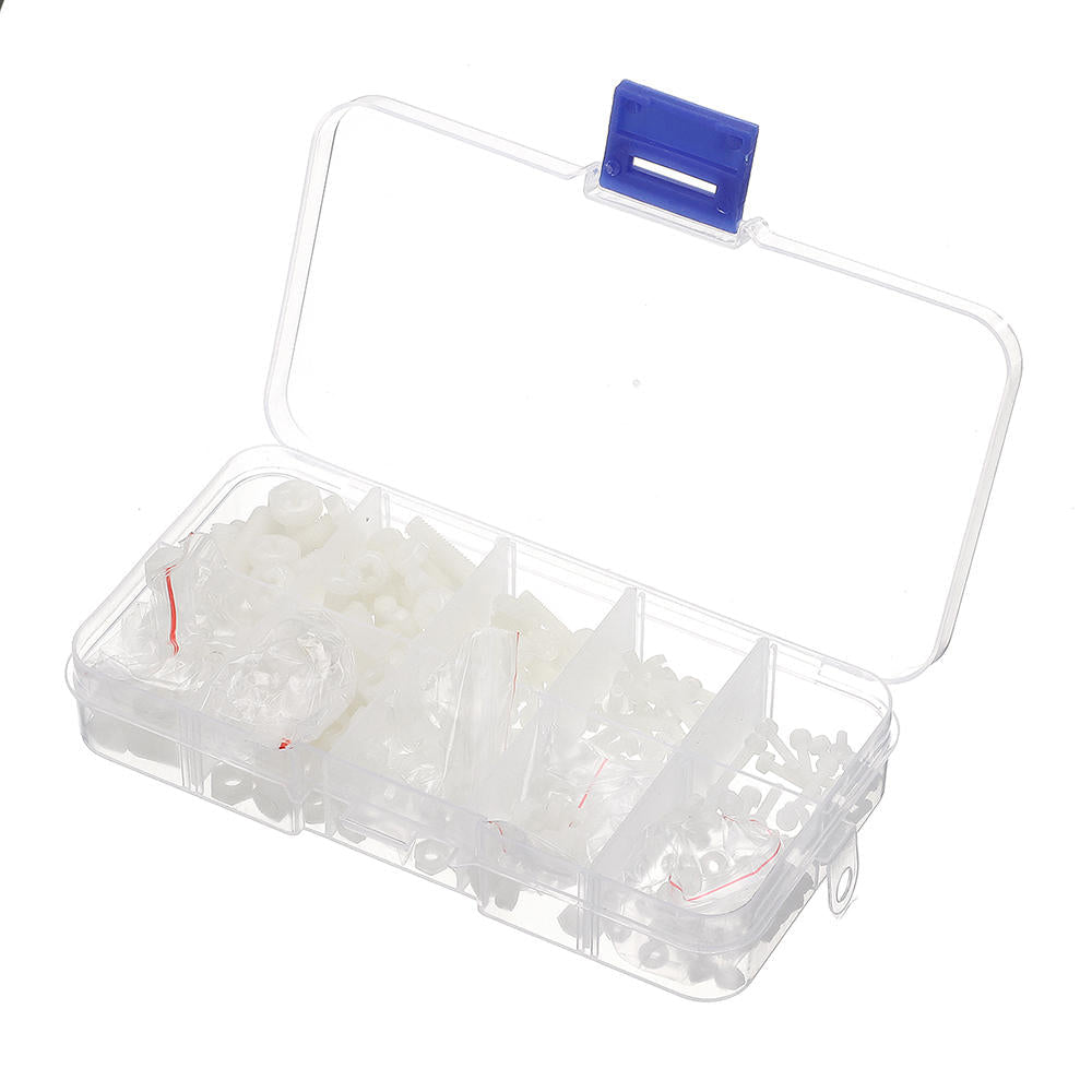 270Pcs White/Black M2-M5 Plastic Nylon Phillips Screw Round Head Hex Nut Assortment Kits