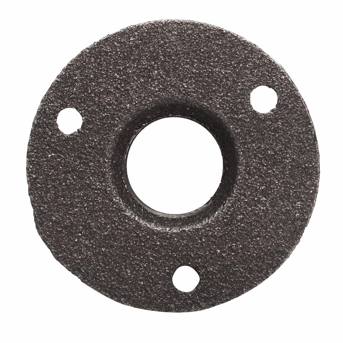 10pcs 3/4 Inch Black Malleable Threaded Floor Flange Iron Pipe Fittings Wall Mount