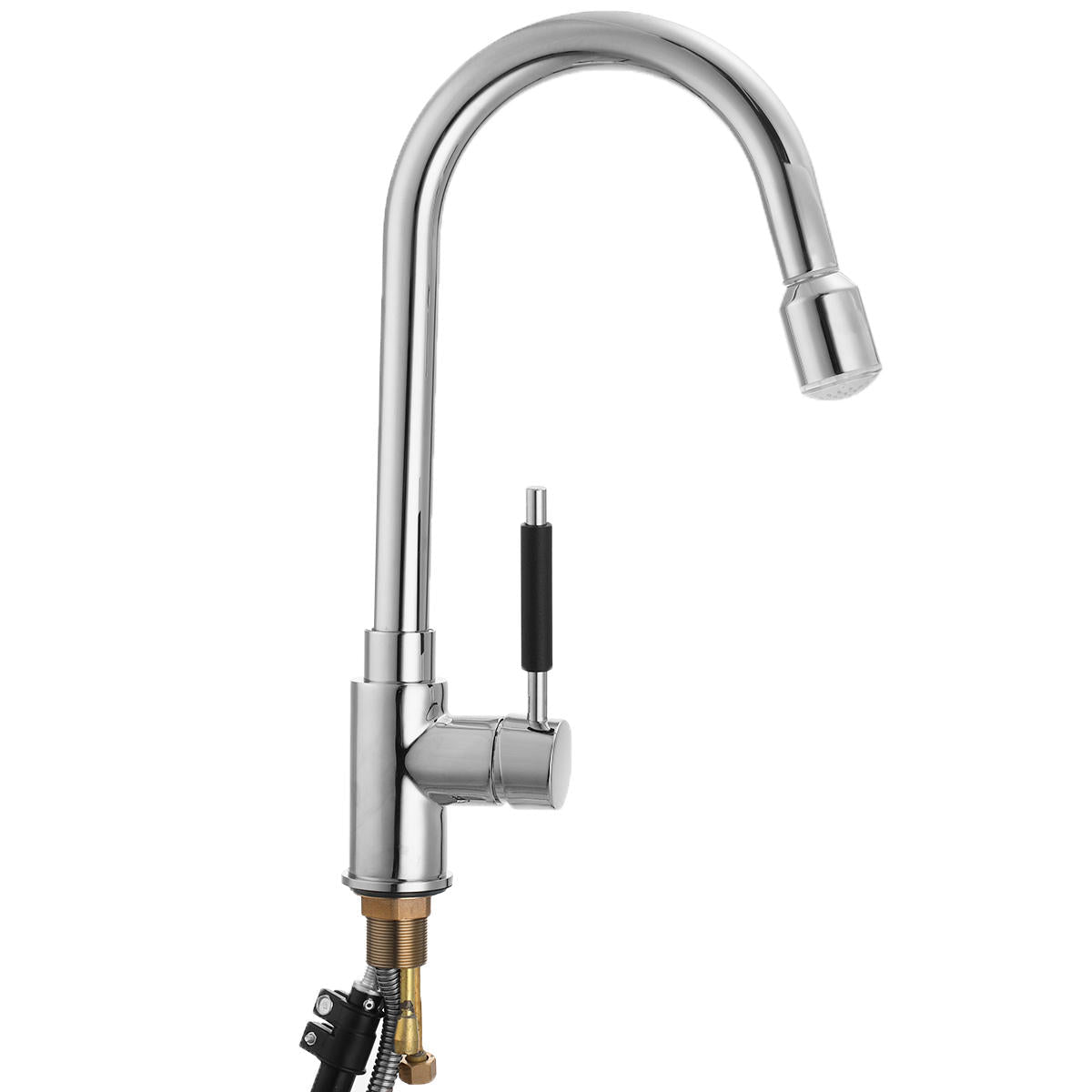 Kitchen Basin Sink Pull Out Faucet Swivel Spout Spray Hot&Cold Water Mixer Tap with LED light