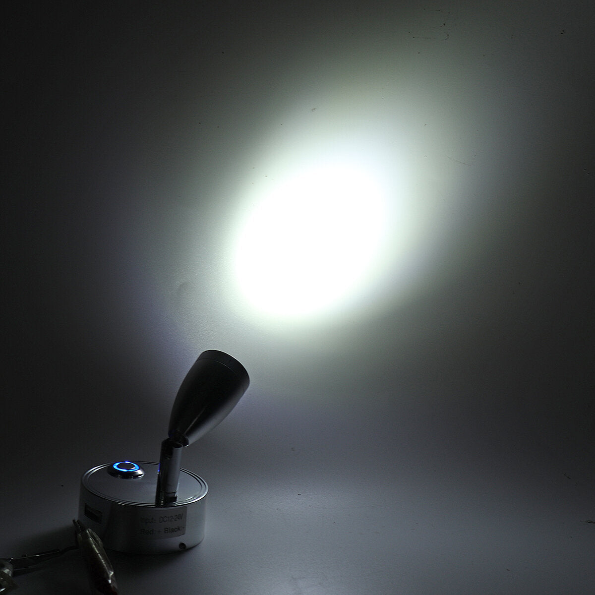 12-24V Dimming LED Reading Spot Light Bedside Wall Lamp USB Interface For RV Boat Caravan Motorhome