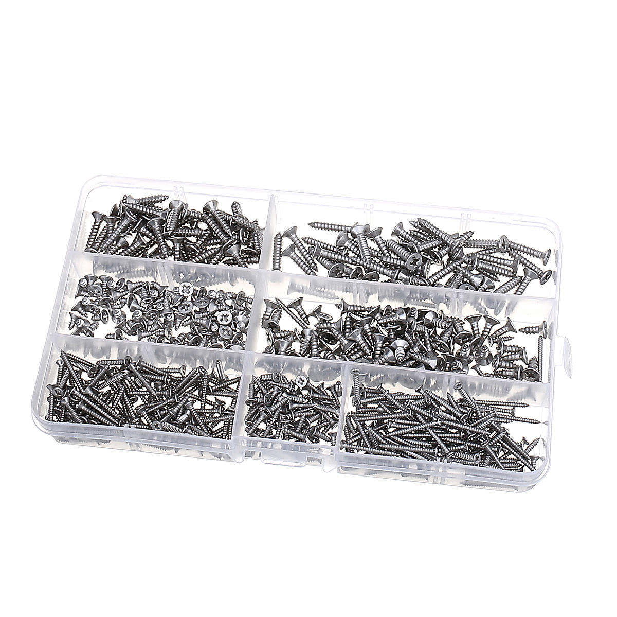 600Pcs M2.2/M2.9/M3.5 Stainless Steel Pozi Raised Countersunk Self-Tapping Screw