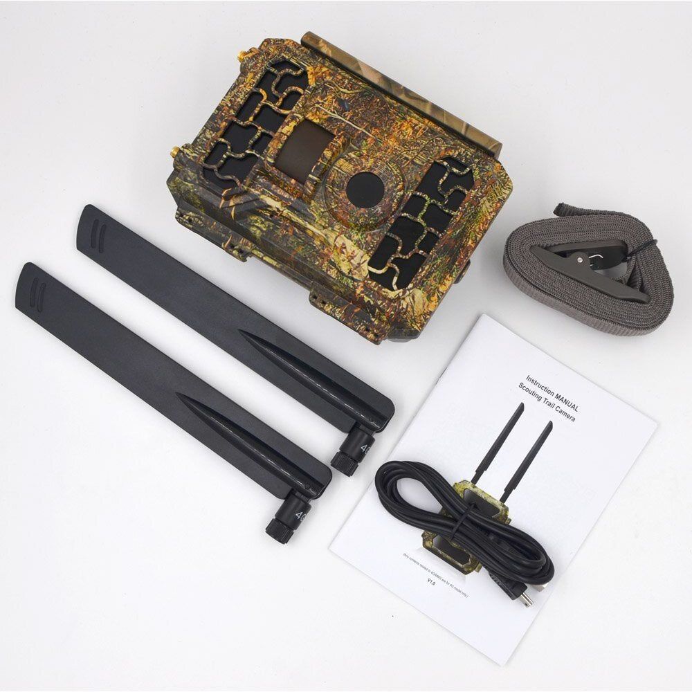 Hunting Camera Wireless Video Wide Angle 24MP 0.4S Trigger Time IP66 Waterproof Infrared Heat Sensing Night Vision for Outdoor Photography Trap