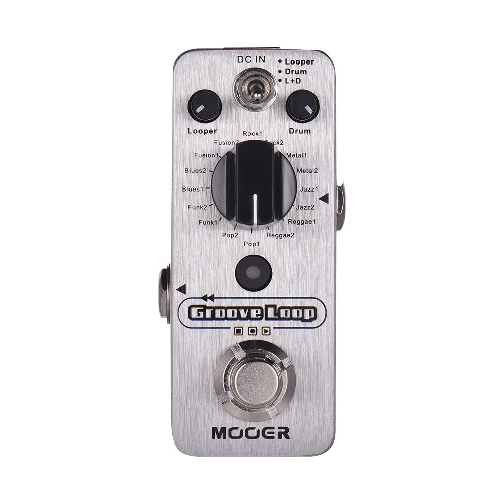 Grooves Loop Drum Machine & Looper Pedal 3 Modes Max. 20min Recording Time Tap Tempo True Bypass Full Metal Shell
