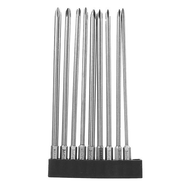 9pcs 150mm Magnetic Cross Head Screwdriver Bits Long Hex Shank