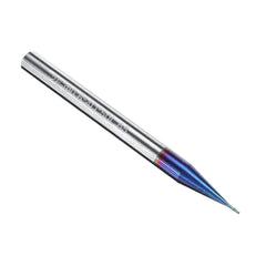 2 Flutes HRC65 Milling Cutter 0.4-0.9mm Nano Blue Coating Carbide End Mill