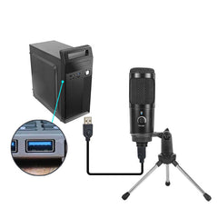 Condenser Microphone Suit USB Radio Recording KSong Gaming Live Streaming Broadcast Mic for Computer PC Laptop Tablet