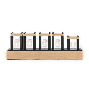 RGB Imitated Glow Tube Clock Creative Led Electronic Wood 6-Bit IPS Retro Glows Analog Nixie Tube Clock