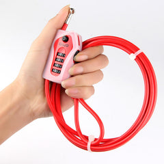 2M Anti-theft 4 Digits Code Bicycle Cable Lock for Motorcycle MTB Road Bike
