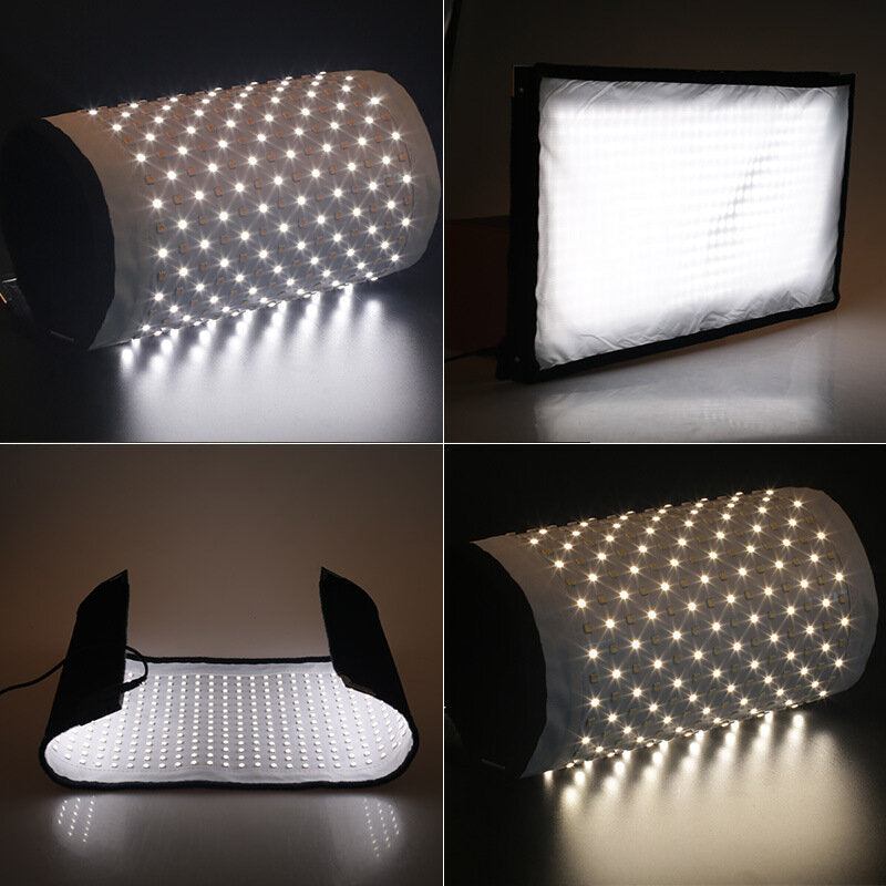 Bi-Color Flexible LED Light Protable 3200K 5500K 448pcs LEDs with 2.4G Remote Contol for Photography Shooting Interview Fill Light