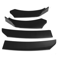 4PCS Black Front Lip Chin Bumper Spoilers Body Kits New For Car Universal