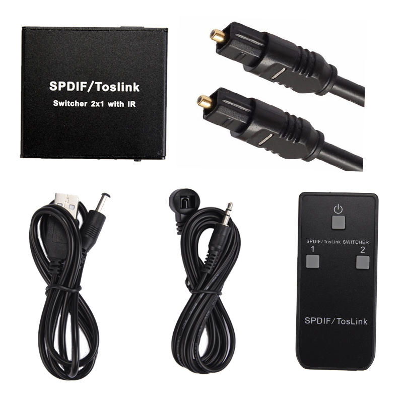 SPDIF/ToslinK Video Switcher 2x1 with IR