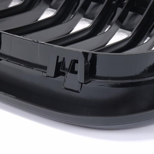 Gloss Black Front Sport Grill Grille Double Line
