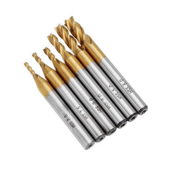 6pcs 2-6mm Titanium Coating HSS 4 Flute End Mill Cutter 6mm Shank CNC Drill Bit Set