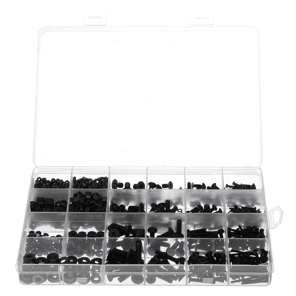 1060Pcs M2 M3 M4 M5 Socket Cap Flat Button Head Bolt Screws Hex Nut Washer Set