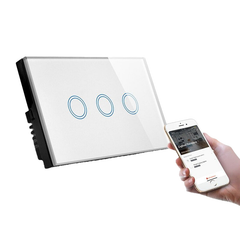 Crystal Touch Screen Glass Panel ZB Wall Switch Compatible with Alexa and Google Home 1/2/3/4Gang