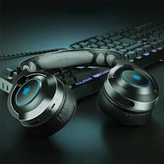 Gaming Headset 3.5mm Wired/Wireless Bluetooth5.0 40mm Driver LED Light Over-ear Headphone with Mic for Computer PC PS3/4