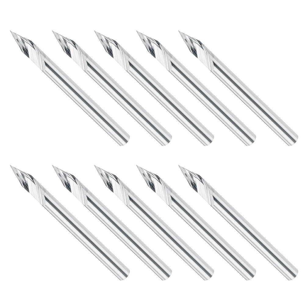 10Pcs 3.175mm Shank Engraving Bit End Milling Cutter 30 Degrees Tip 0.2mm Carbide 3D Milling Bit Carving