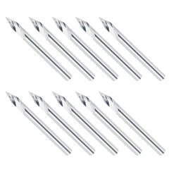 10Pcs 3.175mm Shank Engraving Bit End Milling Cutter 30 Degrees Tip 0.2mm Carbide 3D Milling Bit Carving