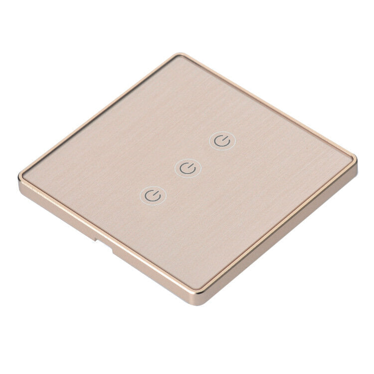EU Standard 1/2/3 Gang Metal Frame Smart Switch Remote Control Light Switch Work with Alexa Google Home
