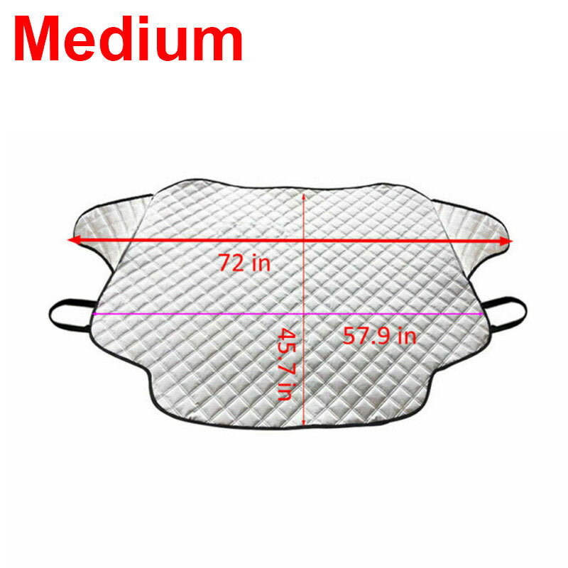 Silver Car Windshield Snow Cover Sun Shade Protector with Magnets for CRVs Trucks SUVs RVs