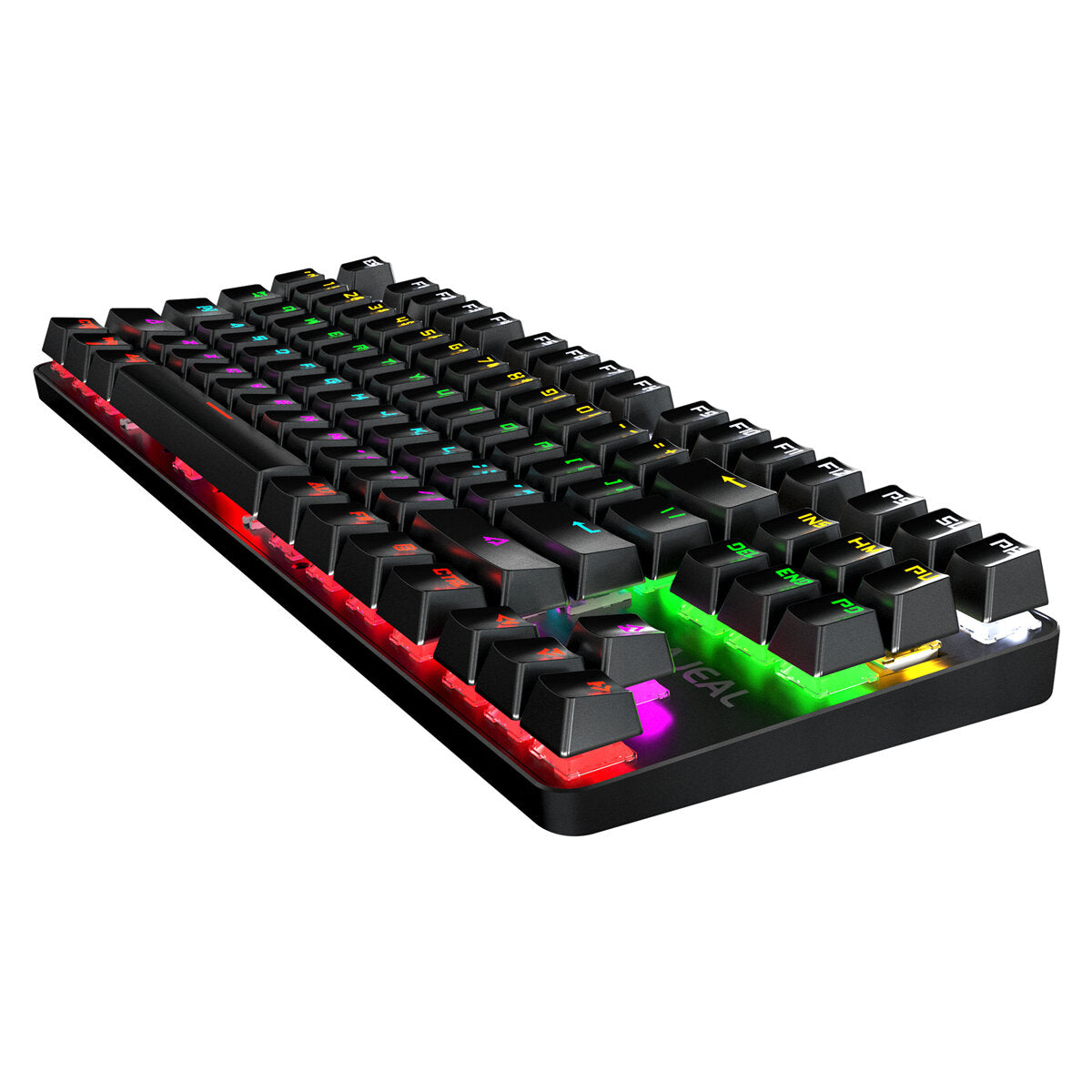 Mechanical Keyboard 87 Keys USB Wired Hot Swappable Blue Swtich Colorful LED Backlight Gaming Keyboard for Gaming Typing Office