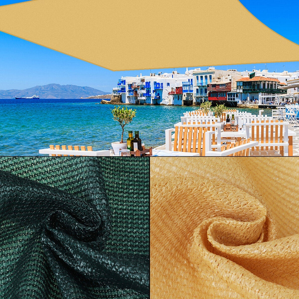 Sun Shade Sail 3.66*3.66M Waterproof UV-proof Shade Net for Garden Swimming Pool