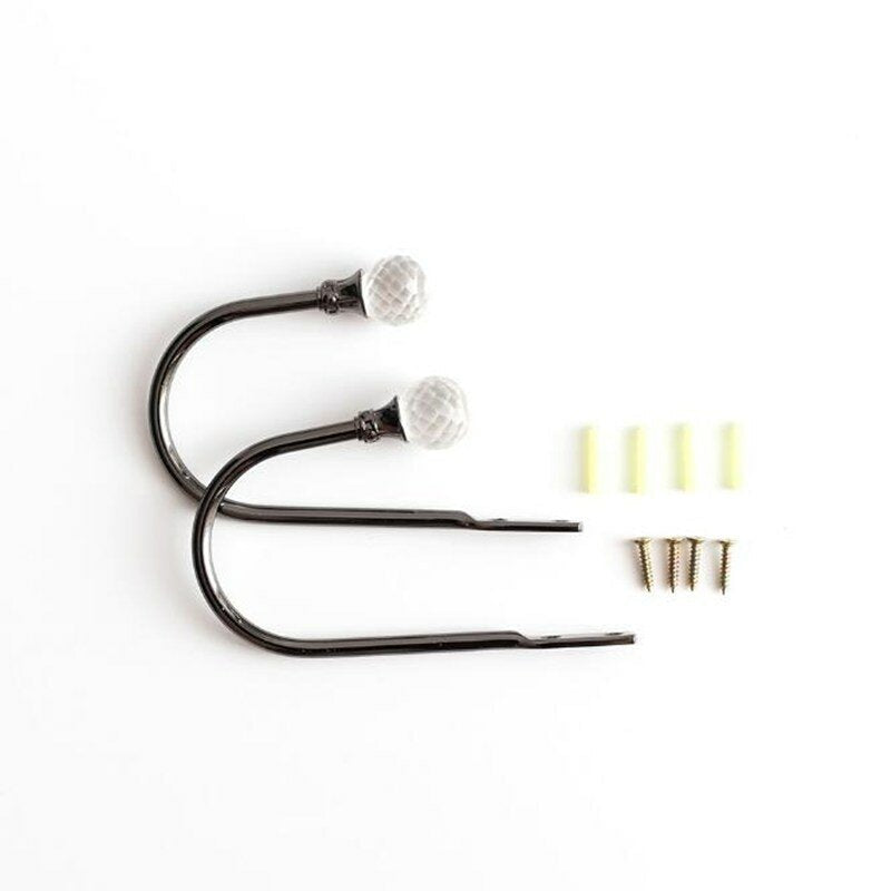 Curtain Holdbacks Crystal Gold Tieback Hooks Wall Mounted Drapery Decorative Holdback Holders for Drapes Metal Window