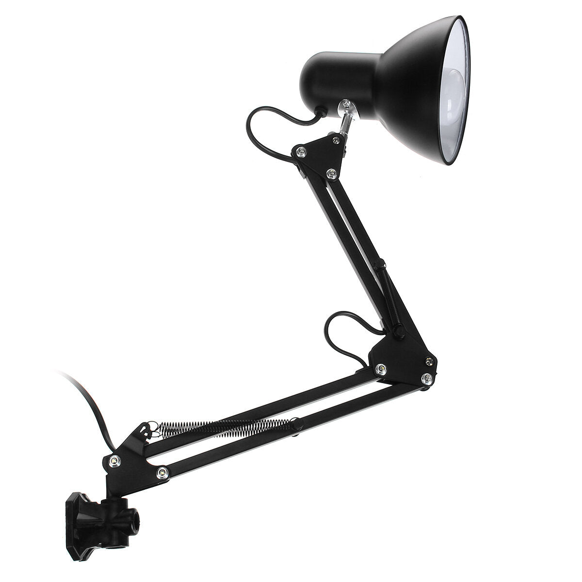 5W Super Bright Swing Arm Desk Lamp Clamp on Table Light with LED Bulb Metal Clip 220V