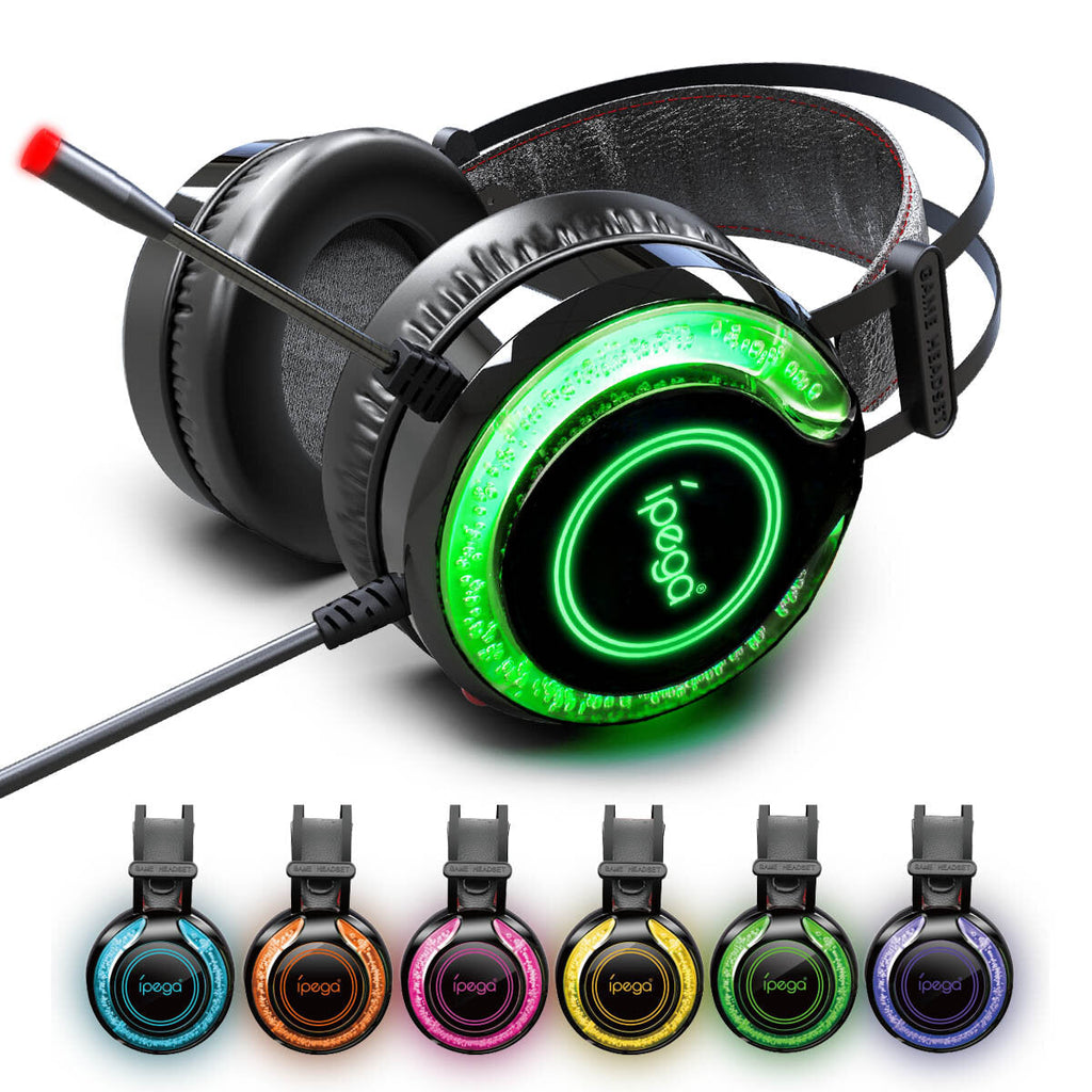 LED Light Suitable Stereo bass Gaming Headset Headphone with Mic for PS4 for XBoxs for One N-Switch PC Mobile Phone
