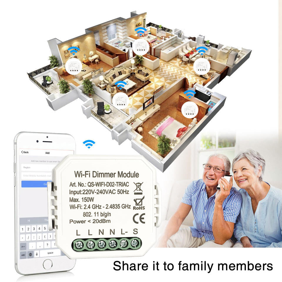 DIY Smart WiFi Light LED Dimmer Switch Smart Life/Tuya APP Remote Control 1/2/3 Way Switch Works With Alexa Echo Google Home