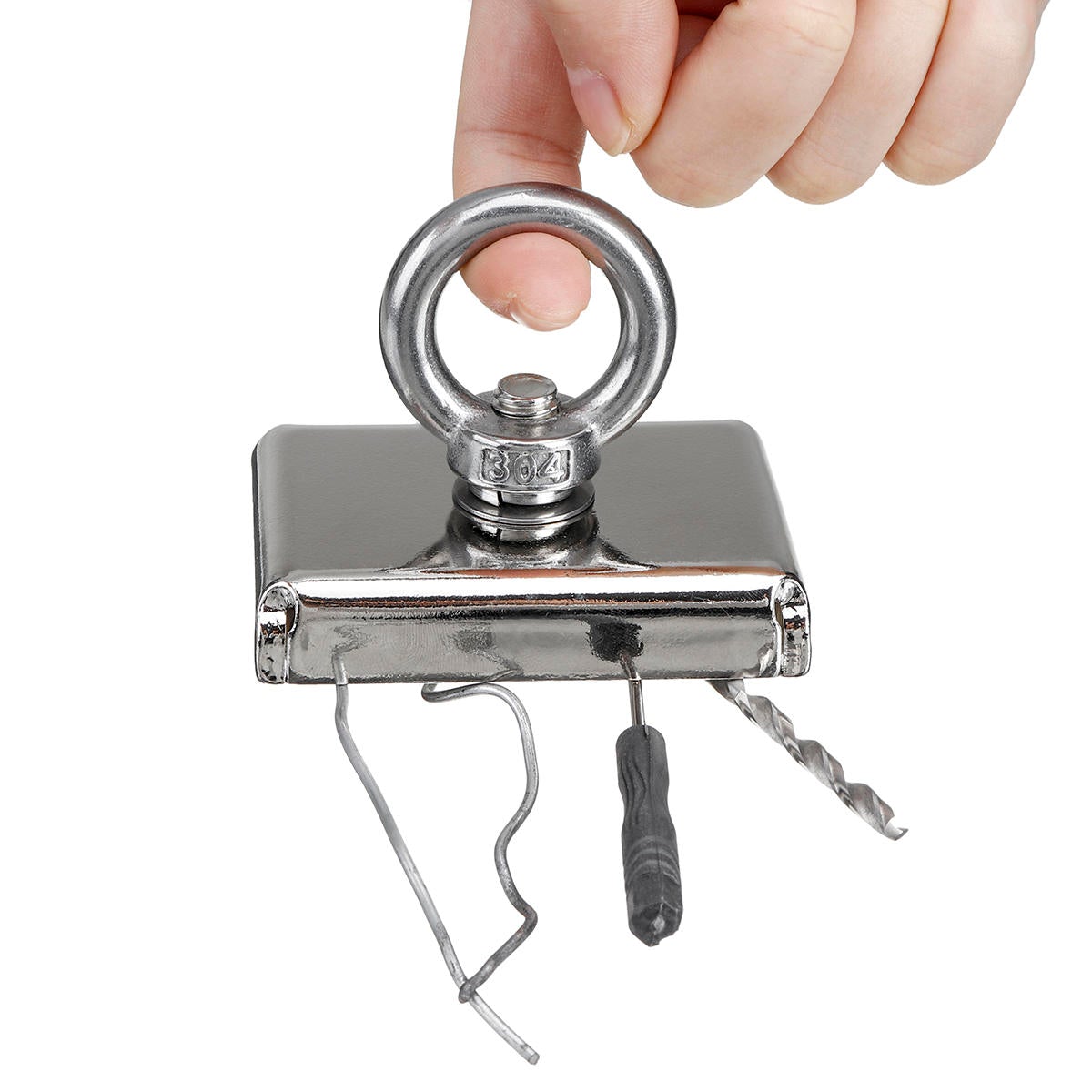 300KG D75 Super Fishing Recovery Block 304 Magnet Eyebolt M10 Ring Metal