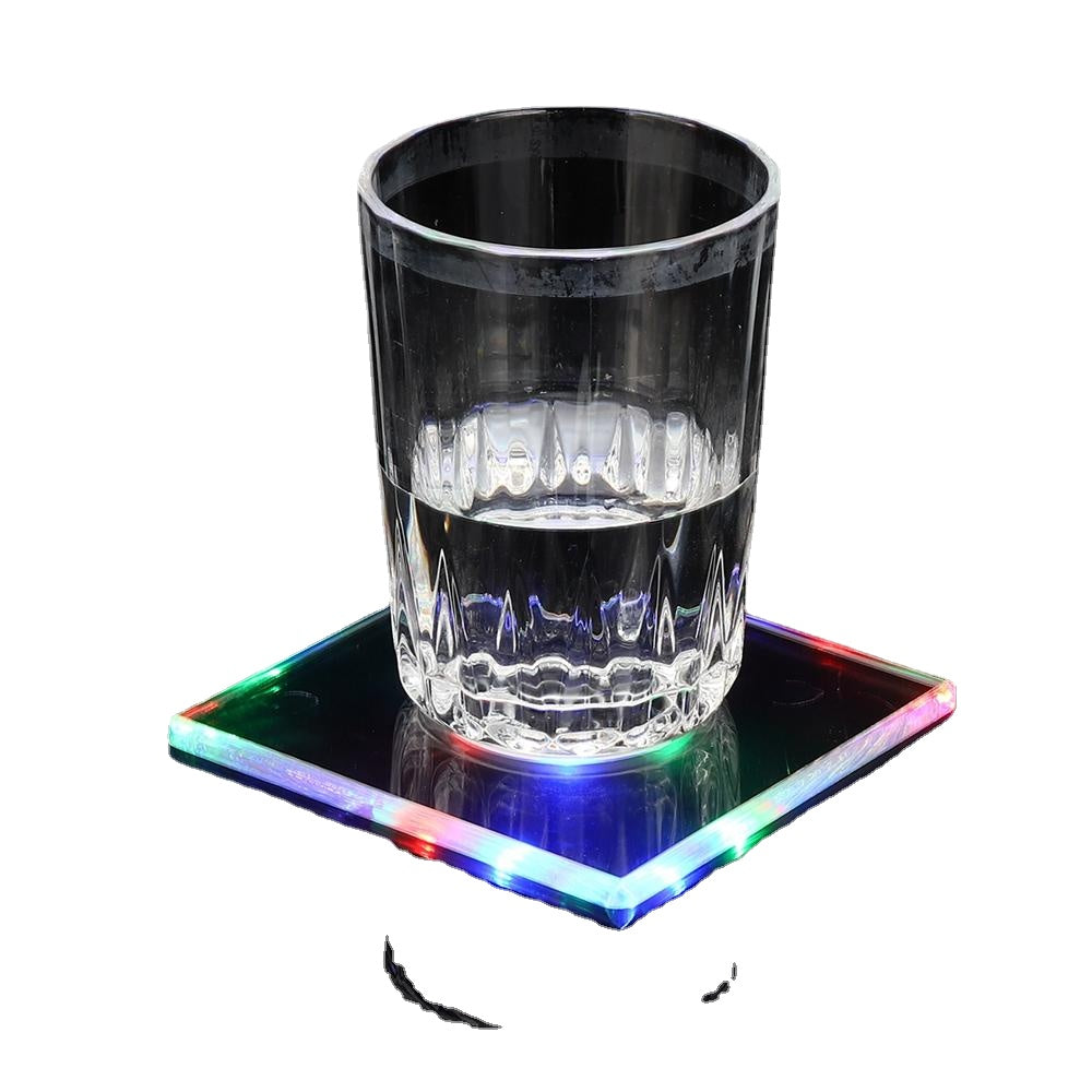 LED Night Light Color Bottle Cup Mat Sticker Club Cocktail Party Pad Holder Square