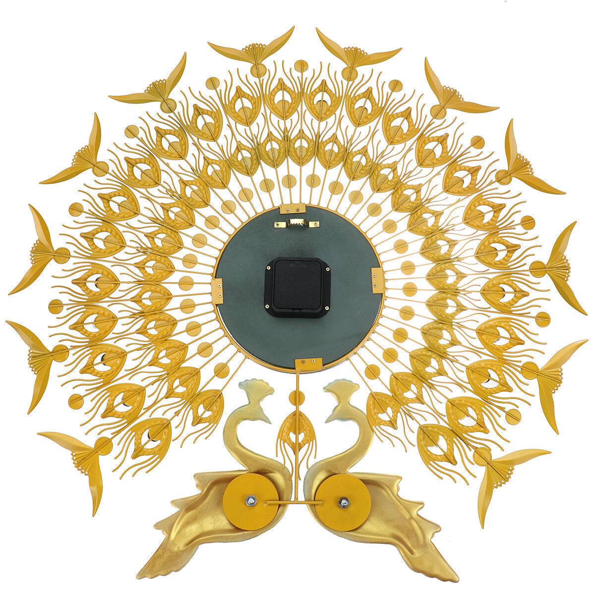 3D DIY Luxury Peacock Wall Clock Metal Modern Art Digital Home Office Decoration