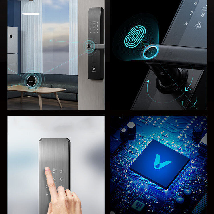 Smart Interconnection Door Lock Fingerprint Password Card app Remotely Identification Security Unlock