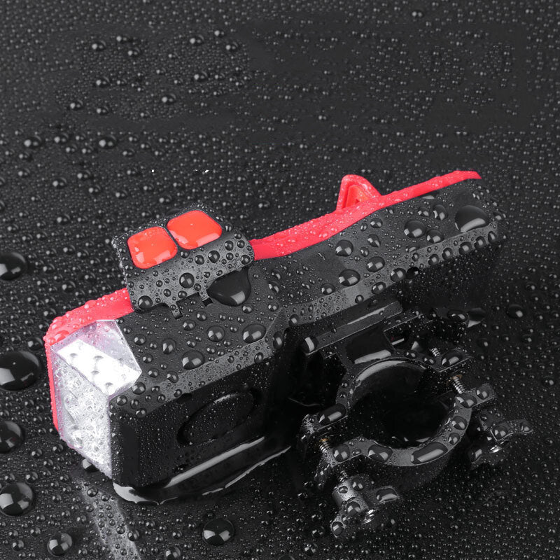 4-in-1 550LM Bike Headlight 4 Modes Bicycle Front Lights 130dB Horn 4-6.3inch Phone Holder Power Bank Outdoor Cycling