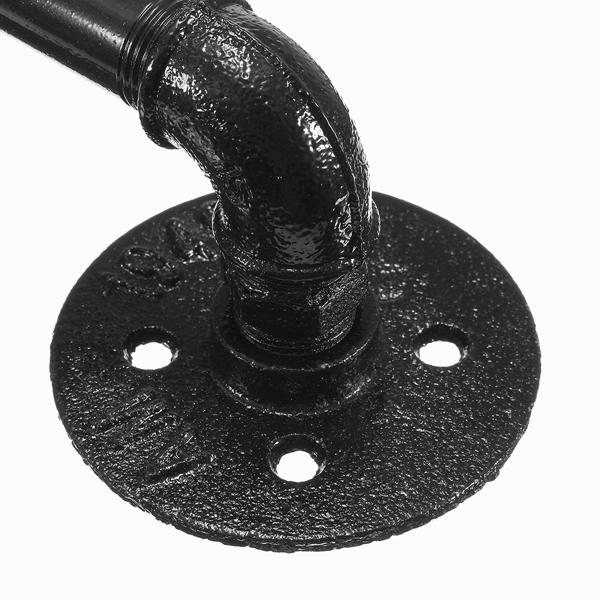 Black Iron Pipe Door Handle 29.5cm Threaded Pipe Drawer Pull with Screws