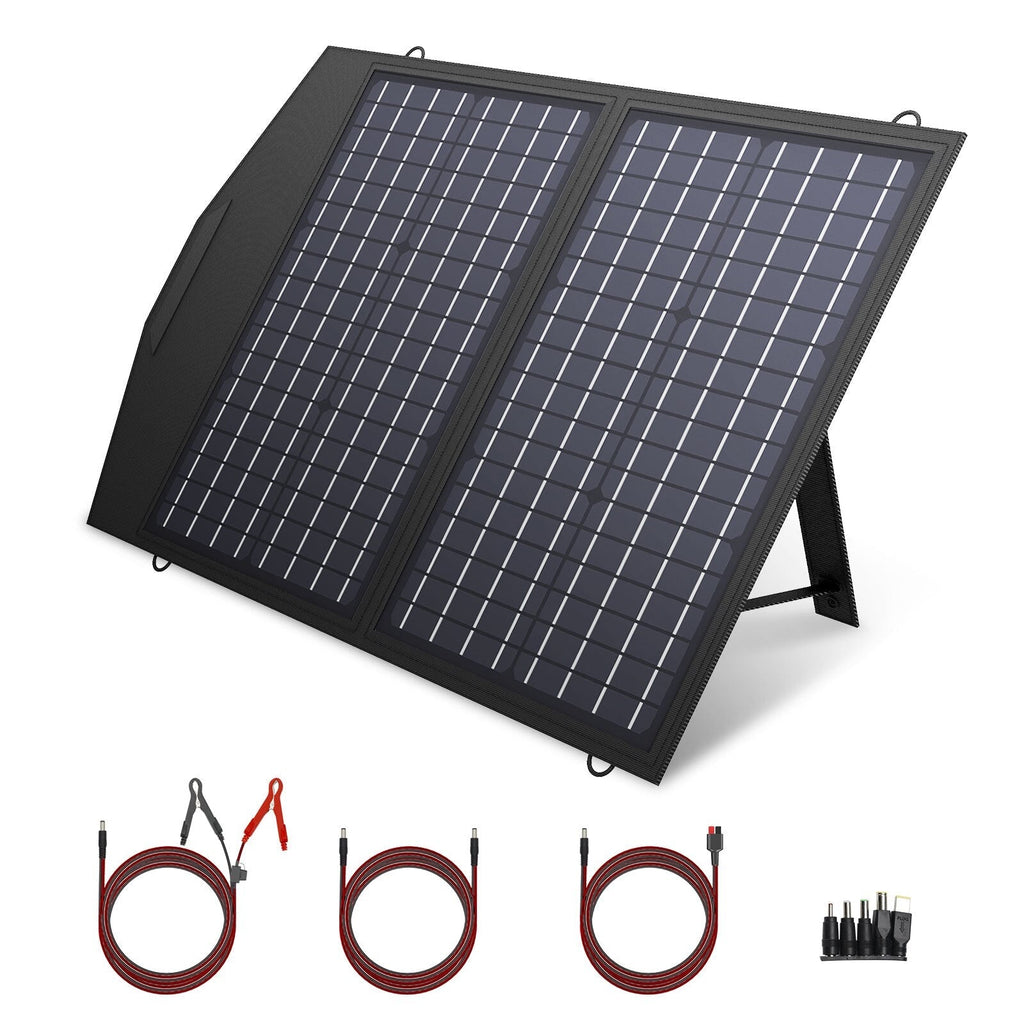 18V Foldable Solar Panel, 60/100/120/200W Mobile Solar Charger for Power Supply, Laptop, Solar Generator, Fishing