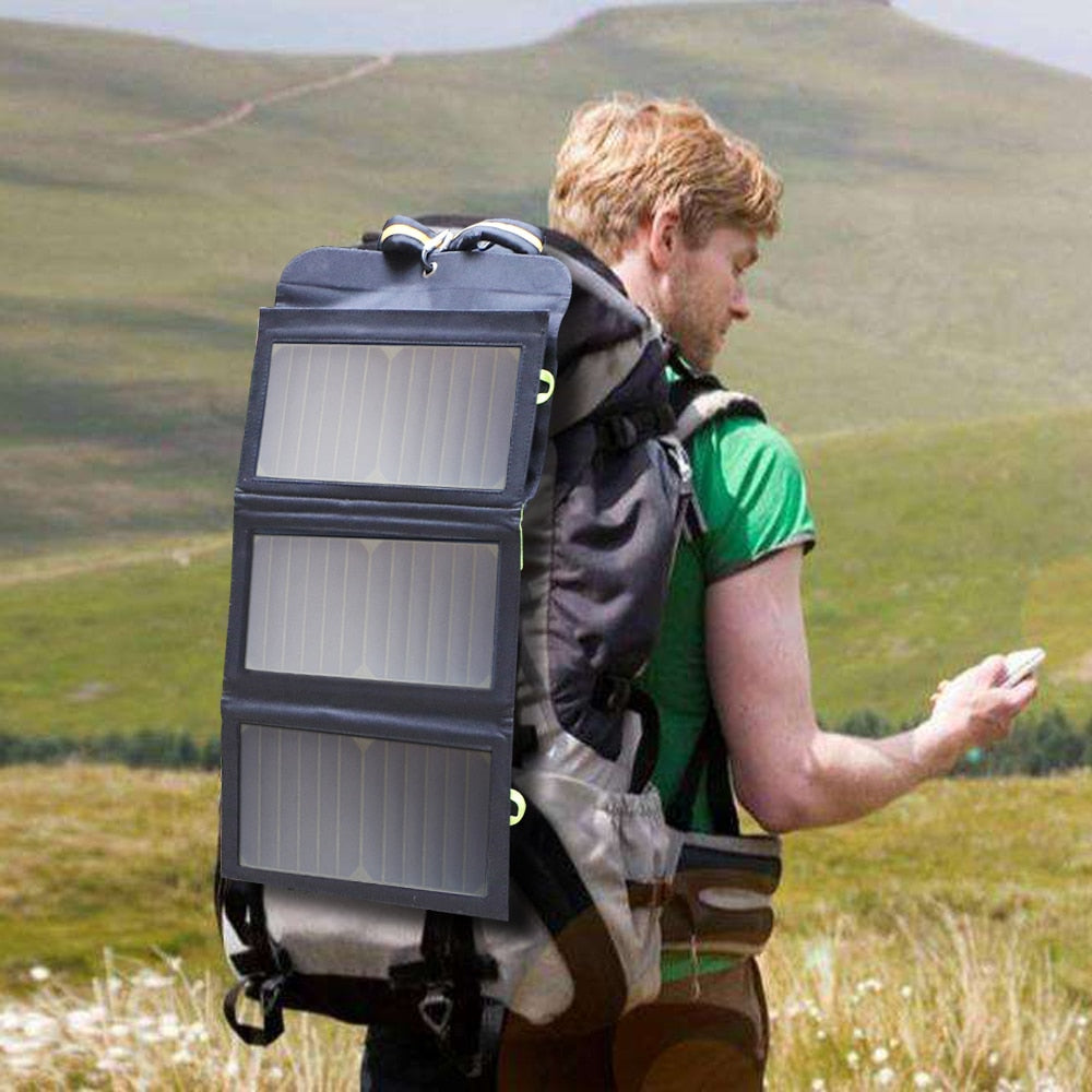 Solar Panel 5V 21W Built-in 10000mAh Battery Portable Solar Charger Waterproof Solar Battery for Mobile Phone Outdoor