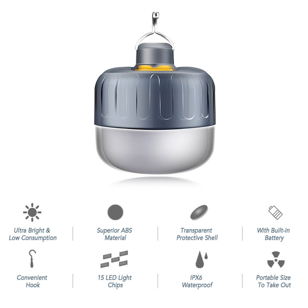 Portable Camping Lantern IPX6 Waterproof Rechargeable Tent