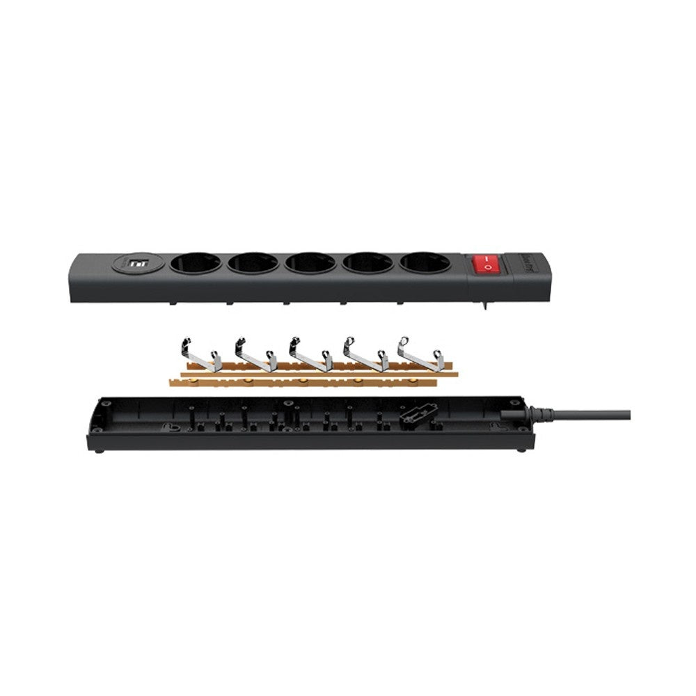Power Strip with 5 AC Outlets 2 USB Ports Flame-retardant Material Double Break Safety Switch