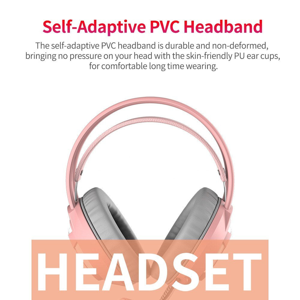 USB Wired Headset 3.5mm Stereo Gaming Noise Cancelling Headphone with Mic 50mm Driver Unit