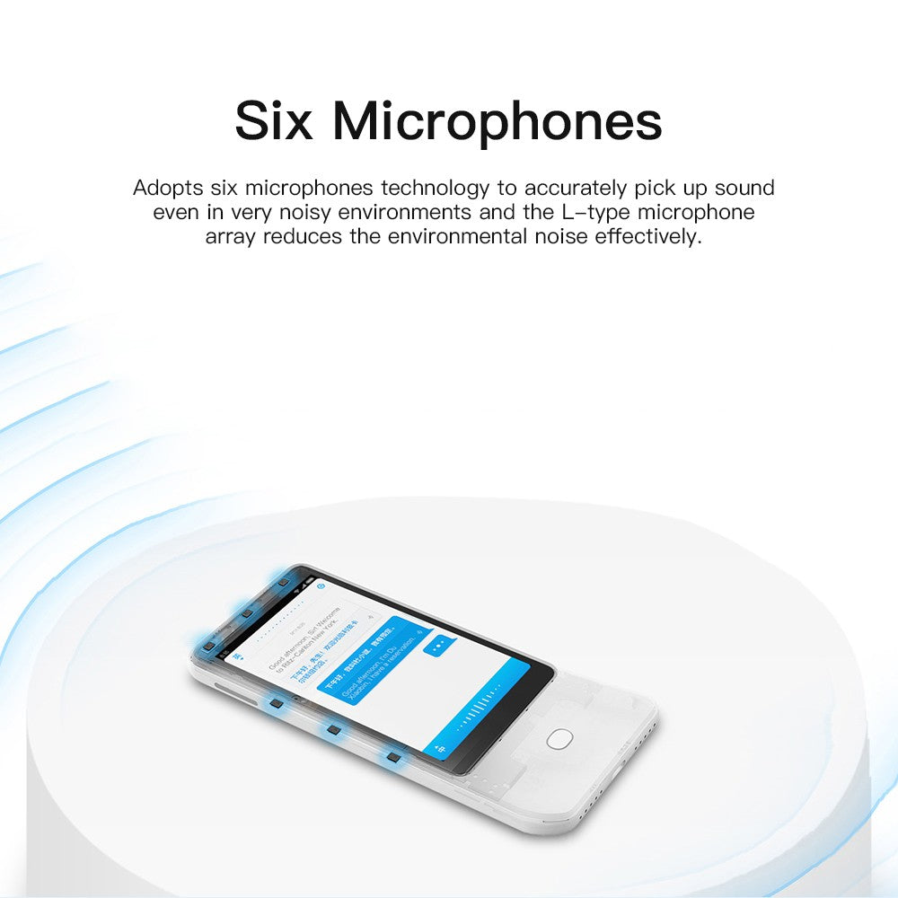 AI Voice Translator Recorder 1+8GB 18 Languages 4.1 inch Touch Screen 6 Microphone Online Camera