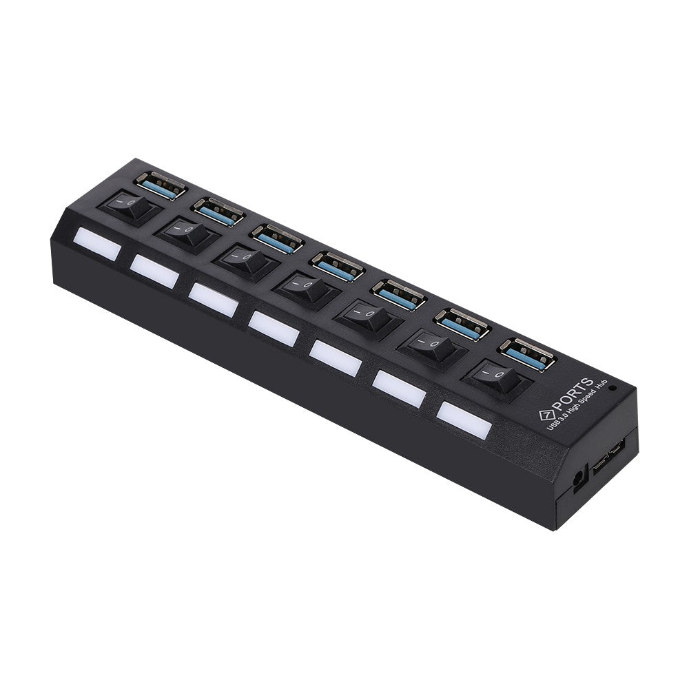 7-Port USB 3.0 HUB Splitter 7 Ports Expander with Switch For PC