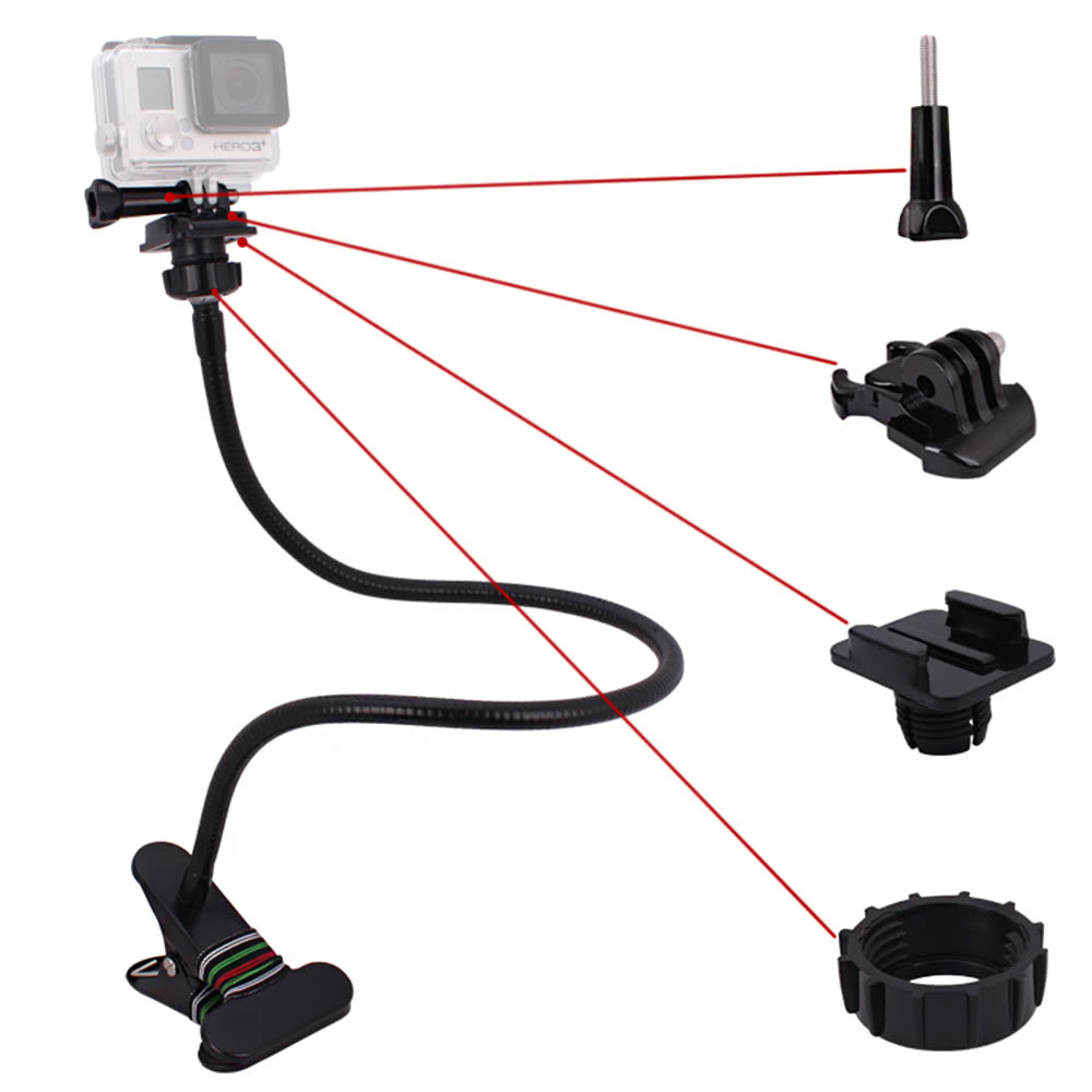 27.2" Flexible Adjustable Shaft Long Arm Mount Clamp Clip Holder
