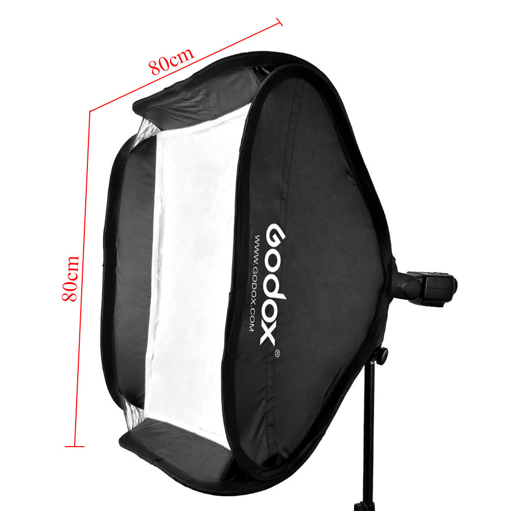 80 * 80cm / 31" Flash Softbox Diffuser with S-type Bracket Bowens Holder for Speedlite Light