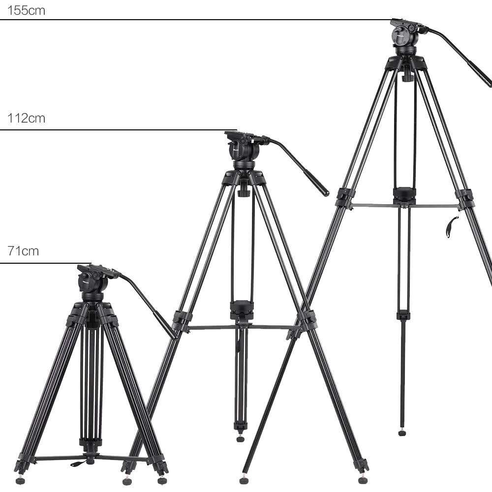 Alloy Video Photo Tripod Kit 360°Panorama Pan Fluid Ball Head for DSLR Camera Recorder DV