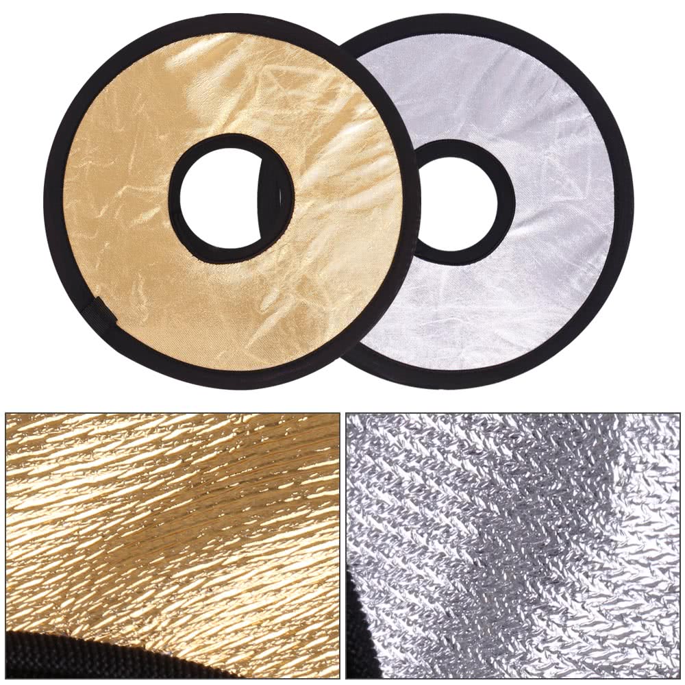 30cm 2in1 Round Hollow Collapasible Multi-Disc Portable Circular Light Lens-Mount Reflector